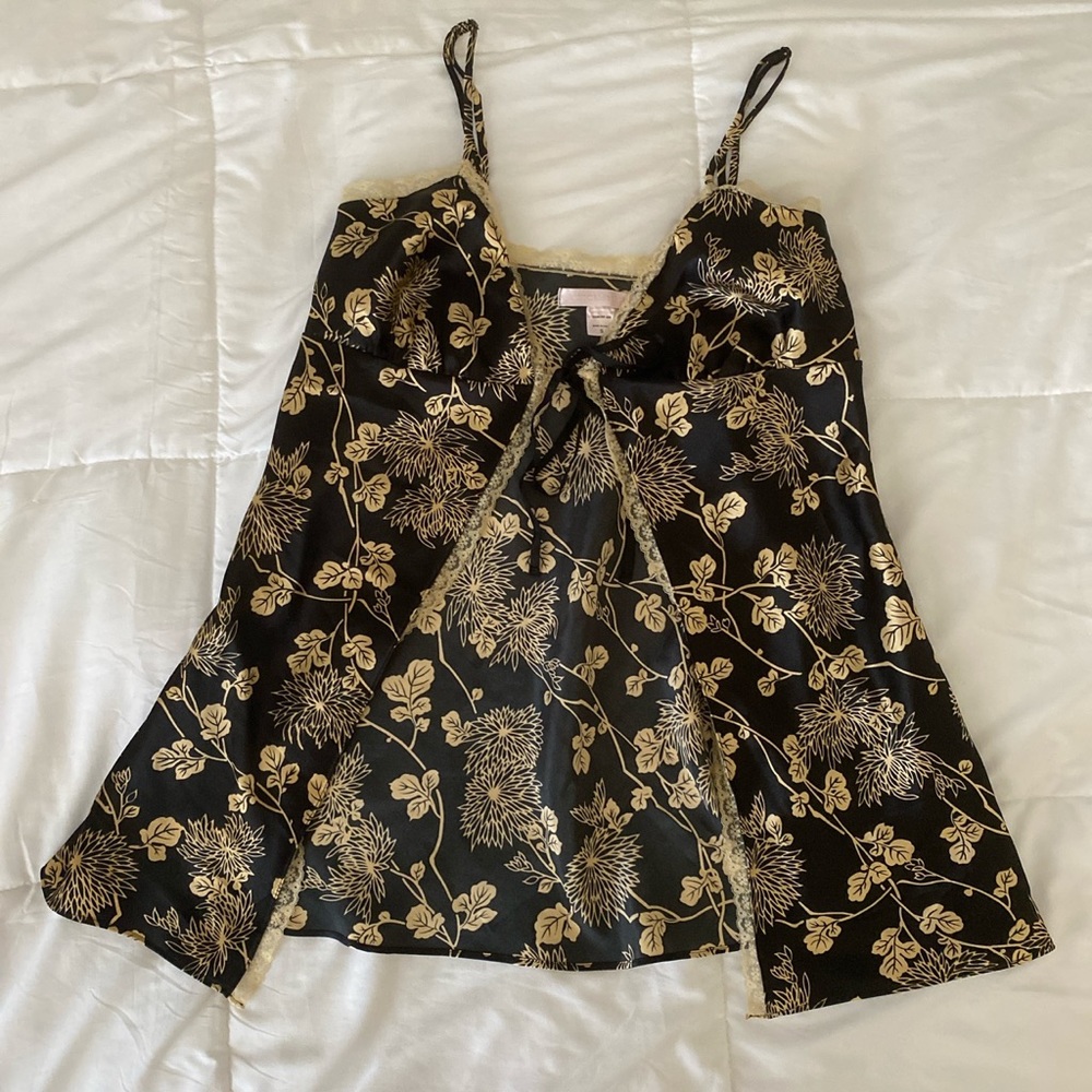 victoria’s secret babydoll satin tie front cami